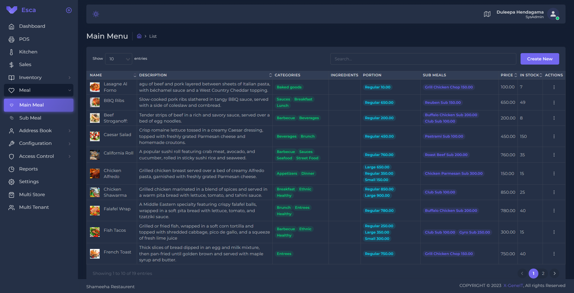 Fully Customizable Menu Building